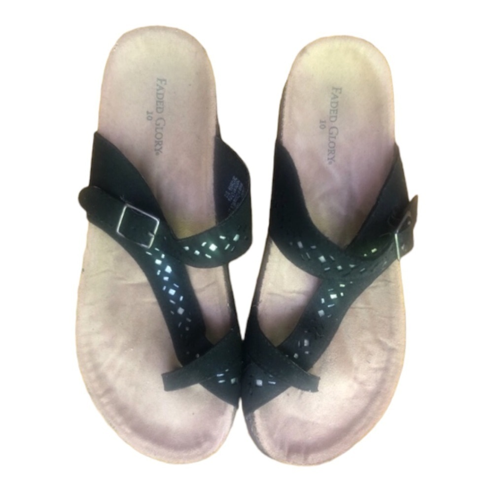 Beautiful Women’s Black Leather Fade&Glory Summer Sa…